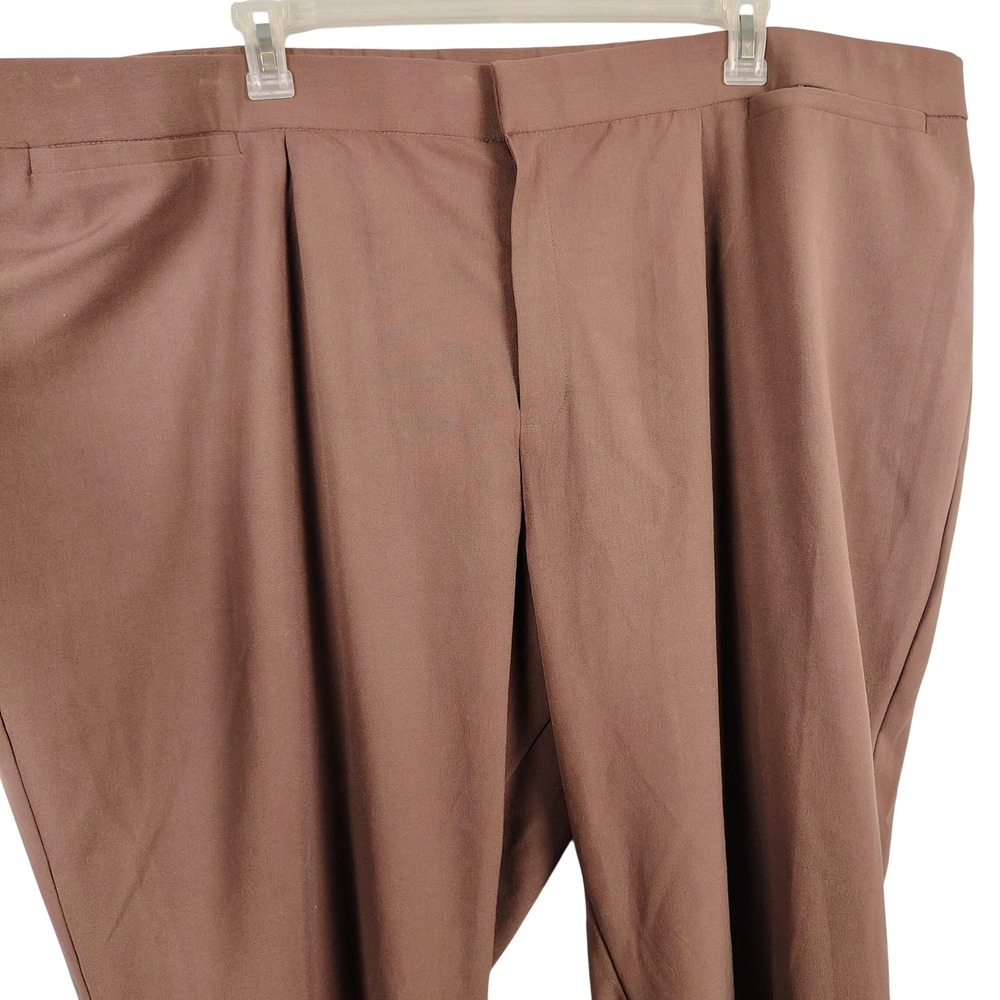 NWT Catherines Womens SZ 32W Right Fit Curvy Pants Brown Stretch Officecore